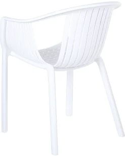 Conjunto De 4 Cadeiras De Jardim Brancas Napoli