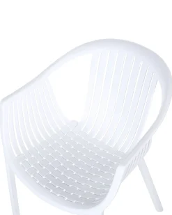 Conjunto De 4 Cadeiras De Jardim Brancas Napoli