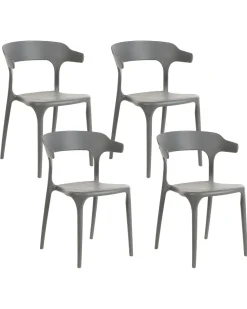 Conjunto De 4 Cadeiras De Jantar Cinzentas Gubbio