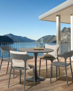 Conjunto De 4 Cadeiras De Jantar Cinzentas Gubbio