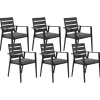 Conjunto De 6 Cadeiras De Jardim Pretas Taviano