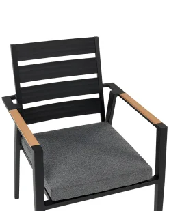 Conjunto De 6 Cadeiras De Jardim Pretas Taviano