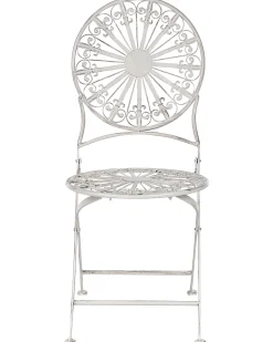 Conjunto De 2 Cadeiras De Jardim Em Metal Branco Scafa