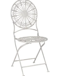 Conjunto De 2 Cadeiras De Jardim Em Metal Branco Scafa