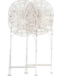 Conjunto De 2 Cadeiras De Jardim Em Metal Branco Scafa