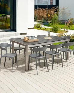 Conjunto De 8 Cadeiras De Jantar Cinzentas Gubbio