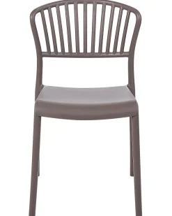 Conjunto De 4 Cadeiras De Jantar Em Plastico Taupe Gela