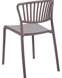 Conjunto De 4 Cadeiras De Jantar Em Plastico Taupe Gela