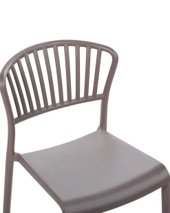Conjunto De 4 Cadeiras De Jantar Em Plastico Taupe Gela