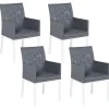Conjunto De 4 Cadeiras De Jardim Cinzentas Bacoli
