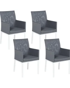 Conjunto De 4 Cadeiras De Jardim Cinzentas Bacoli