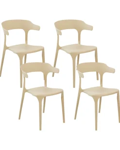 Conjunto De 4 Cadeiras De Jantar Cremes Gubbio