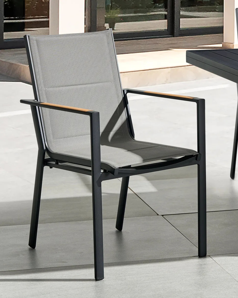 Conjunto De 6 Cadeiras De Jardim Pretas Busseto