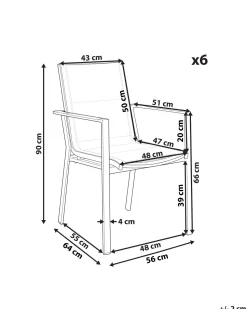 Conjunto De 6 Cadeiras De Jardim Pretas Busseto