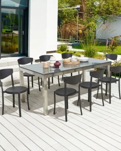 Conjunto De 8 Cadeiras De Jantar Pretas Vieste