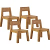 Conjunto De 4 Cadeiras De Jardim Em Madeira De Acacia Livorno