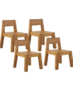 Conjunto De 4 Cadeiras De Jardim Em Madeira De Acacia Livorno