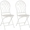 Conjunto De 2 Cadeiras De Jardim Em Metal Branco Stiffe