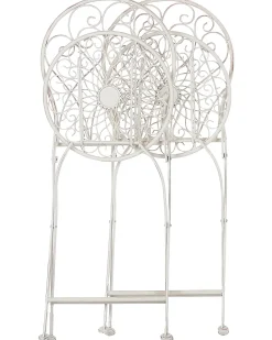 Conjunto De 2 Cadeiras De Jardim Em Metal Branco Stiffe