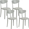 Conjunto De 4 Cadeiras De Jantar Cinzentas Claras Vieste