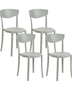 Conjunto De 4 Cadeiras De Jantar Cinzentas Claras Vieste