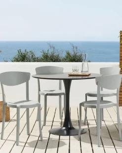 Conjunto De 4 Cadeiras De Jantar Cinzentas Claras Vieste