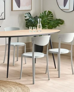 Conjunto De 4 Cadeiras De Jantar Cinzentas Claras Vieste