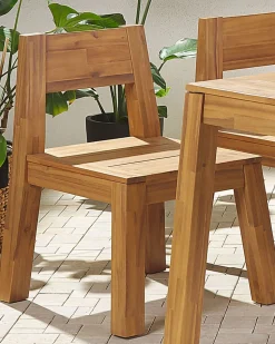 Conjunto De 2 Cadeiras De Jardim Em Madeira De Acacia Livorno