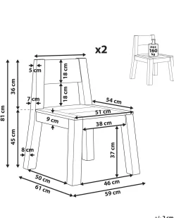 Conjunto De 2 Cadeiras De Jardim Em Madeira De Acacia Livorno