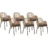 Conjunto De 6 Cadeiras De Jardim Em Rattan Cor Natural Com Almofadas Pratello