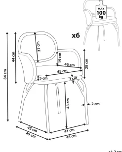 Conjunto De 6 Cadeiras De Jardim Em Rattan Cor Natural Com Almofadas Pratello