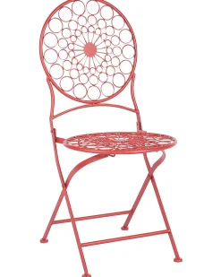 Conjunto De 2 Cadeiras De Jardim Em Metal Vermelho Scario