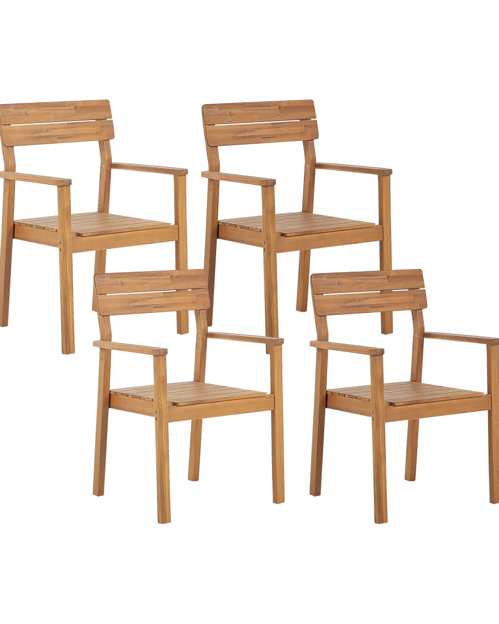 Conjunto De 4 Cadeiras Em Madeira De Acacia Clara Fornelli
