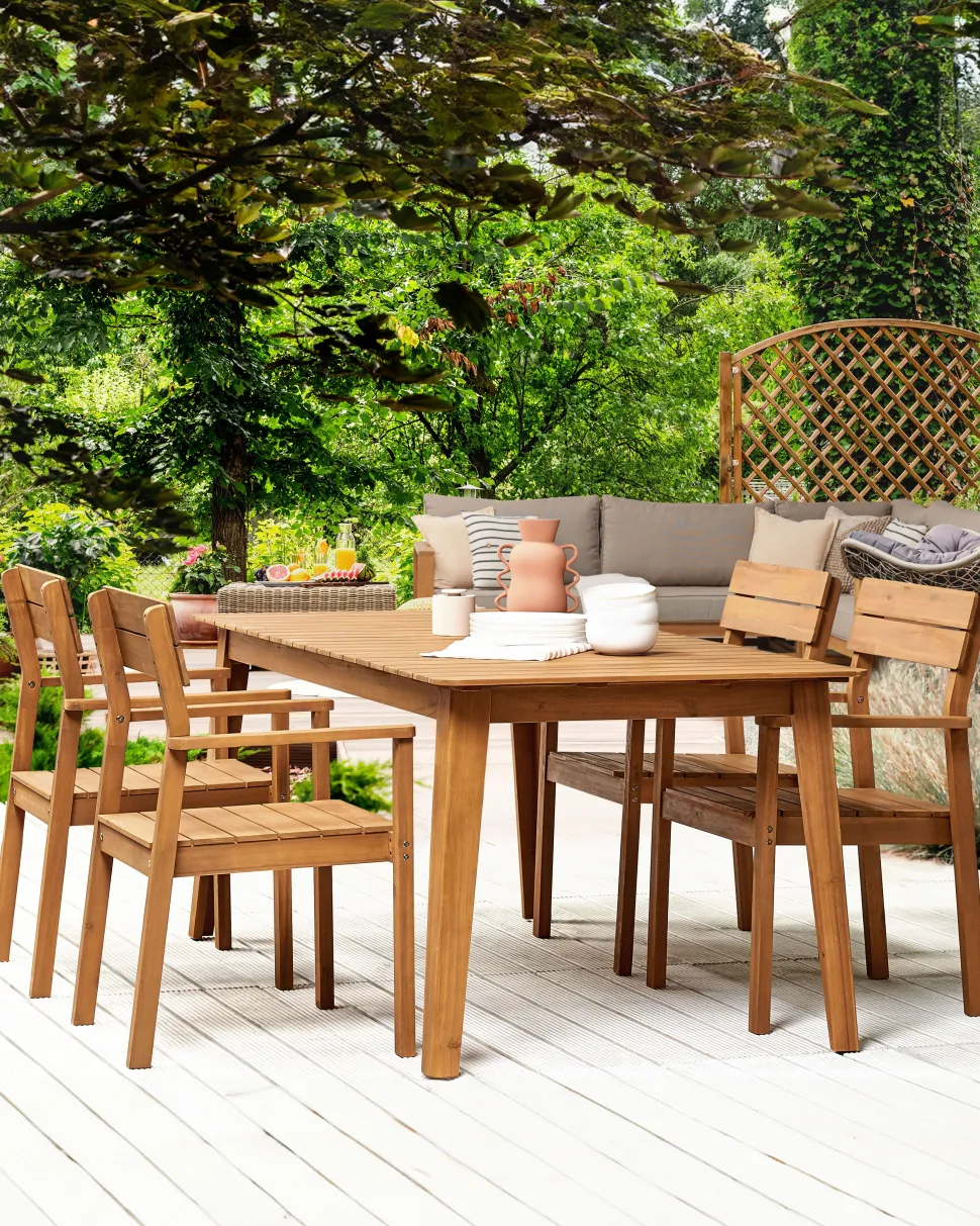 Conjunto De 4 Cadeiras Em Madeira De Acacia Clara Fornelli