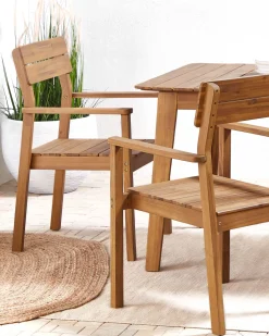 Conjunto De 4 Cadeiras Em Madeira De Acacia Clara Fornelli