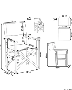 Conjunto De 2 Cadeiras Em Madeira Clara 2 Lonas Creme E Padrao Tucano Cine