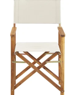 Conjunto De 2 Cadeiras Em Madeira Clara 2 Lonas Creme E Padrao Tucano Cine