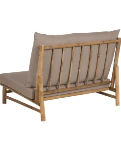 Conjunto De 2 Cadeiras Em Bambu Claro E Taupe Todi