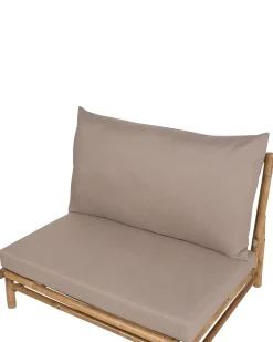 Conjunto De 2 Cadeiras Em Bambu Claro E Taupe Todi