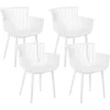 Conjunto De 4 Cadeiras Em Plastico Branco Pesaro