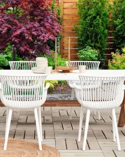 Conjunto De 4 Cadeiras Em Plastico Branco Pesaro