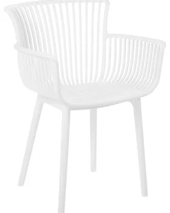 Conjunto De 4 Cadeiras Em Plastico Branco Pesaro