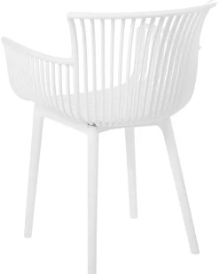 Conjunto De 4 Cadeiras Em Plastico Branco Pesaro