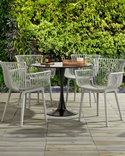 Conjunto De 4 Cadeiras Em Plastico Cinzento Claro Pesaro