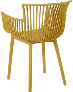 Conjunto De 4 Cadeiras Em Plastico Amarelo Pesaro
