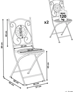 Conjunto De 2 Cadeiras Em Metal Preto Cariati
