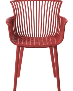 Conjunto De 4 Cadeiras Em Plastico Vermelho Pesaro