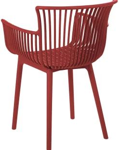 Conjunto De 4 Cadeiras Em Plastico Vermelho Pesaro