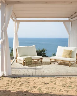 Conjunto De 2 Cadeiras Em Bambu Claro E Branco Todi