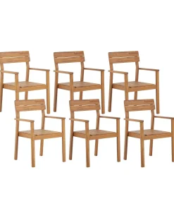 Conjunto De 6 Cadeiras Em Madeira De Acacia Clara Fornelli